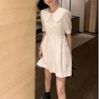 Collar Plain Mini A-line Dress