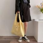 Lettering Canvas Tote Bag Yellow - One Size