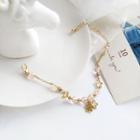 Alloy Flower Faux Crystal Bracelet 1 Pc - Bracelet - Gold - One Size