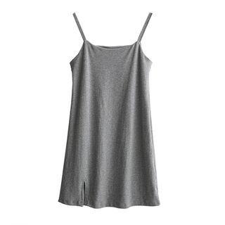 Plain Split A-line Mini Dress