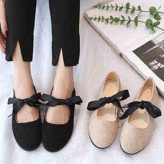 Faux Suede Bow Flats