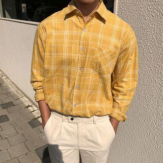 Pocket-front Checked Boxy Shirt