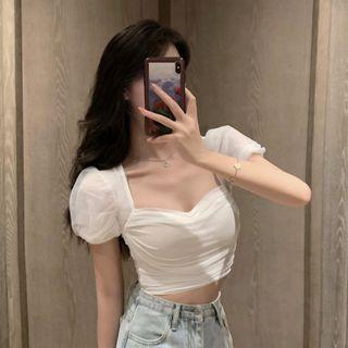 Short-sleeve Crop Mesh Top