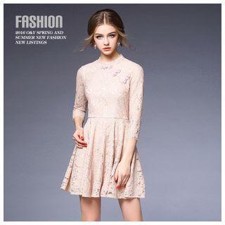 Chinese Frog Button Lace A-line Dress