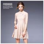 Chinese Frog Button Lace A-line Dress