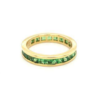 18k Yellow Gold Infinity Ring Set With Tsavorite 7