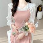 Wide-collar Silky Blouse