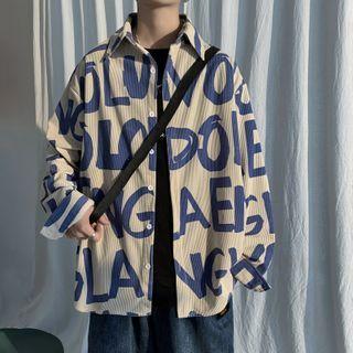 Striped Letter Printed Shirt