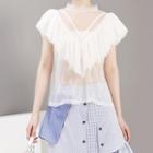 V-neck Ruffle T Shirt