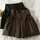 Details Faux-leather Wide-leg Shorts