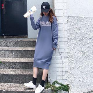 Printed Long-sleeve Sweat Dress