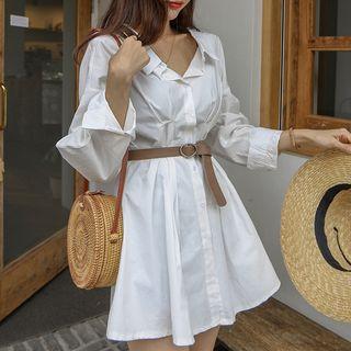 Hoop-buckle Pleather Belt