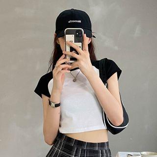 Raglan Short-sleeve Crop T-shirt