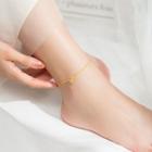 925 Sterling Silver Anklet Gold - One Size