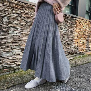 Maxi Knit Accordion Pleat Skirt
