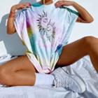 Short-sleeve Graphic Print Tie-dye T-shirt