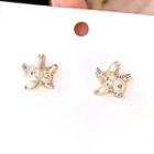 Freshwater Pearl Alloy Starfish Earring 1 Pair - As Shown In Figure - One Size