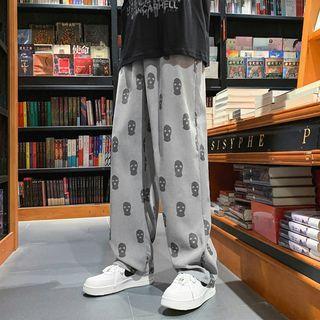 Corduroy Embroidered Wide Leg Pants