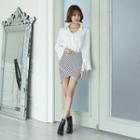 Petal-hem Striped Mini Skirt