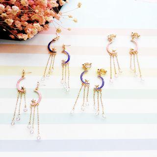 Moon Tasseled Earring