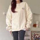 Smile Embroidered Napped Sweatshirt