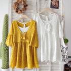 Set: Perforated Pleated Dress + Camisole