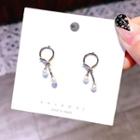 Faux Pearl Alloy Knot Fringed Earring 1 Pair - As Shown In Figure - One Size