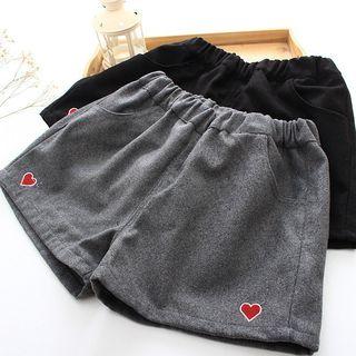Heart Embroidered Shorts
