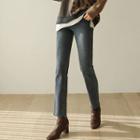 Fleece-lined Straight-cut Jeans In 2 Lengths