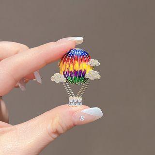 Hot Balloon Rhinestone Alloy Brooch Blue & Yellow & Green - One Size