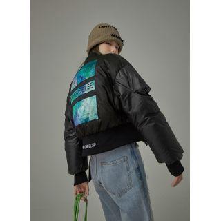 [no One Else] Graphic Puffer Jacket Black - One Size