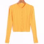 Twist Knit Cardigan Orange Yellow - One Size