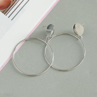 Metal Disc & Hoop Dangle Earring