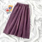 Midi A-line Skirt Purple - One Size