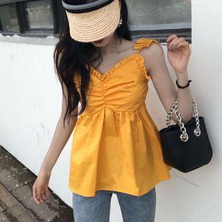 Ruffle Trim V-neck Tank Top