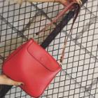 Set: Plain Faux Leather Shoulder Bag + Zip Pouch