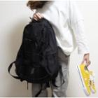 Strapped Zip Backpack Black - One Size