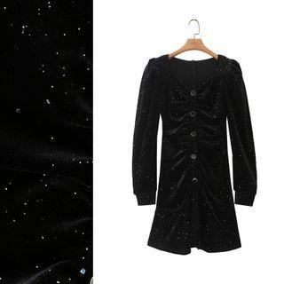 Glitter Velvet Ruched Dress