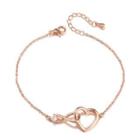 Heart Pendant Alloy Necklace Rose Gold - One Size