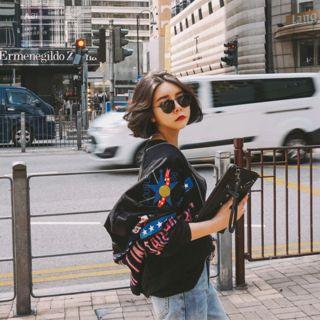 Printed Cotton Bomber Jacket