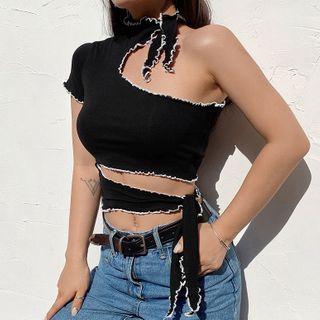 One Shoulder Cutout T-shirt