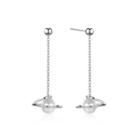 925 Sterling Silver Celestial Swivel Earrings With Fashion Pearls Silver - One Size