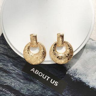 Hoop Drop Earring 1 Pair - E406 - Gold - One Size