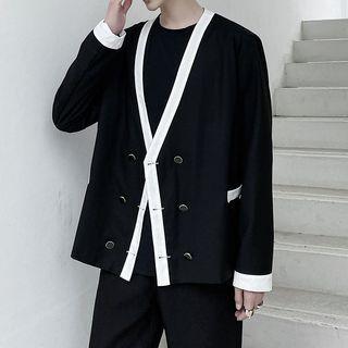 Contrast Trim Loose-fit Blazer
