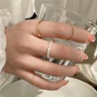 Set: Faux Pearl / Alloy Ring (assorted Designs) Set Of 4 - Gold & Pearl White - One Size