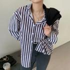Striped Long-sleeve Shirt Blue & Red - One Size