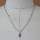 Embossed Oval-pendant Necklace