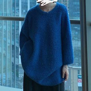 Plain Crewneck 3/4-sleeve Sweater