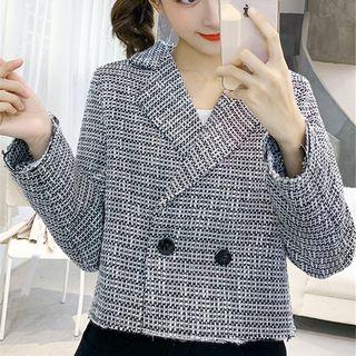 Long-sleeve Double Breast Tweed Blazer