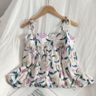 Flower Print Camisole Top Almond - One Size